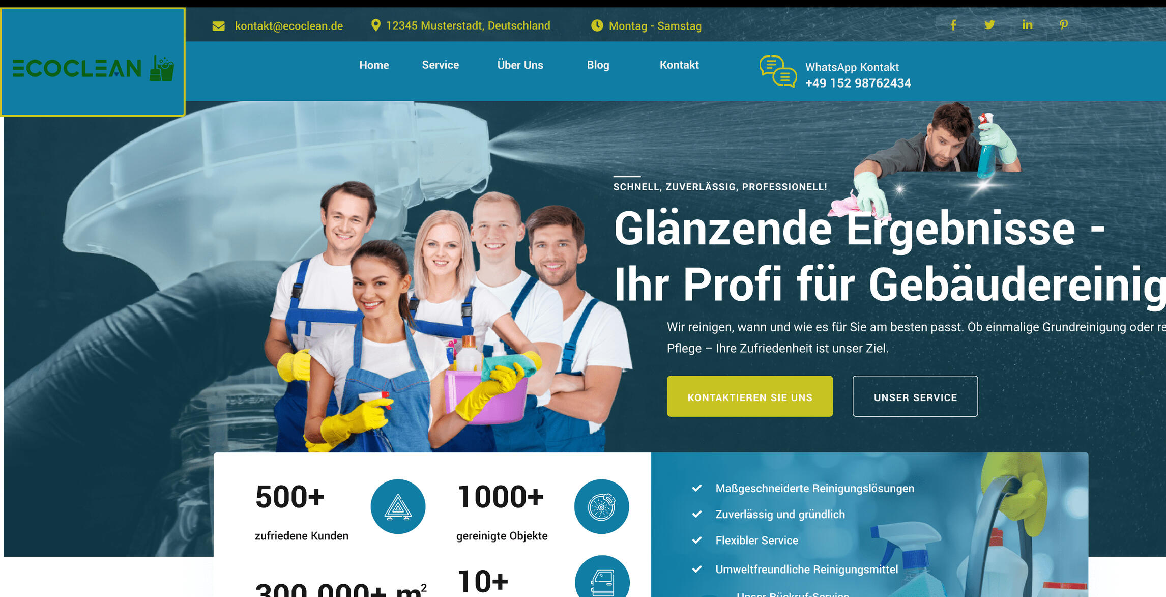 Webdesign für Gebäudereinigungsunternehmen